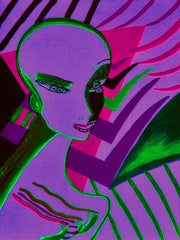l wonder you,water colour printer girl