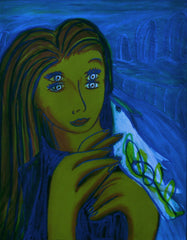 girl with bird