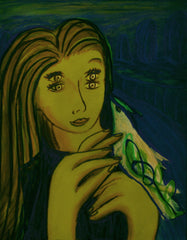 girl with bird