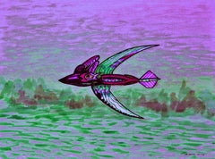 sailing away with bird