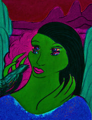 girl with bird