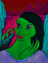 girl with bird
