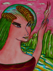 space women with bird WITH LITTLE GIRL FREE