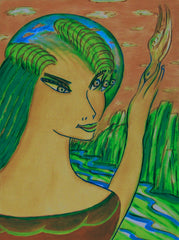 space women with bird WITH LITTLE GIRL FREE