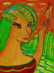 space women with bird WITH LITTLE GIRL FREE