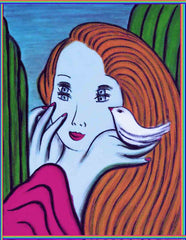 girl with bird