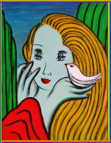 girl with bird