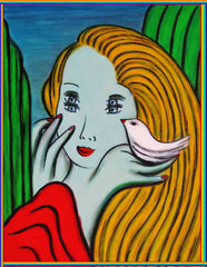 girl with bird