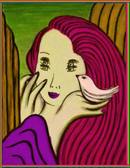girl with bird