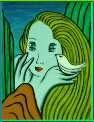 girl with bird