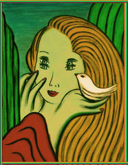 girl with bird