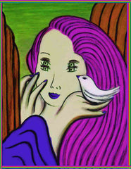 girl with bird