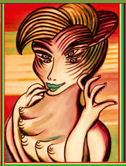 ice cream girl with  biting  fingers