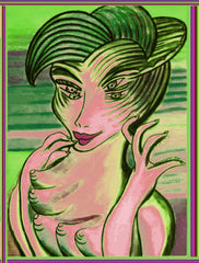 ice cream girl with  biting  fingers