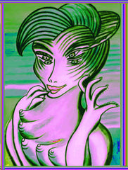 ice cream girl with  biting  fingers