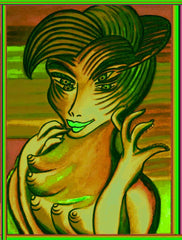 ice cream girl with  biting  fingers
