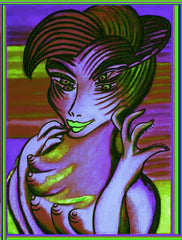 ice cream girl with  biting  fingers