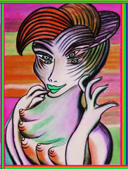 ice cream girl with  biting  fingers