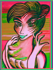 ice cream girl with  biting  fingers