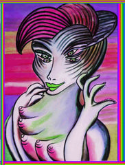ice cream girl with  biting  fingers