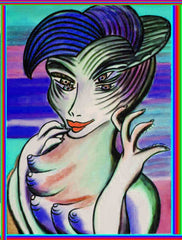ice cream girl with  biting  fingers
