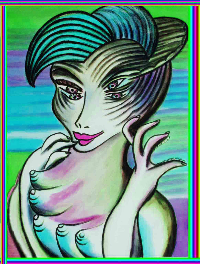 ice cream girl with  biting  fingers